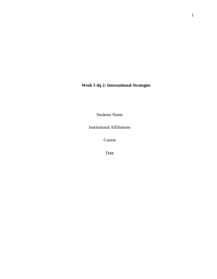 McDonald's Global Expansion and Market International Strategies