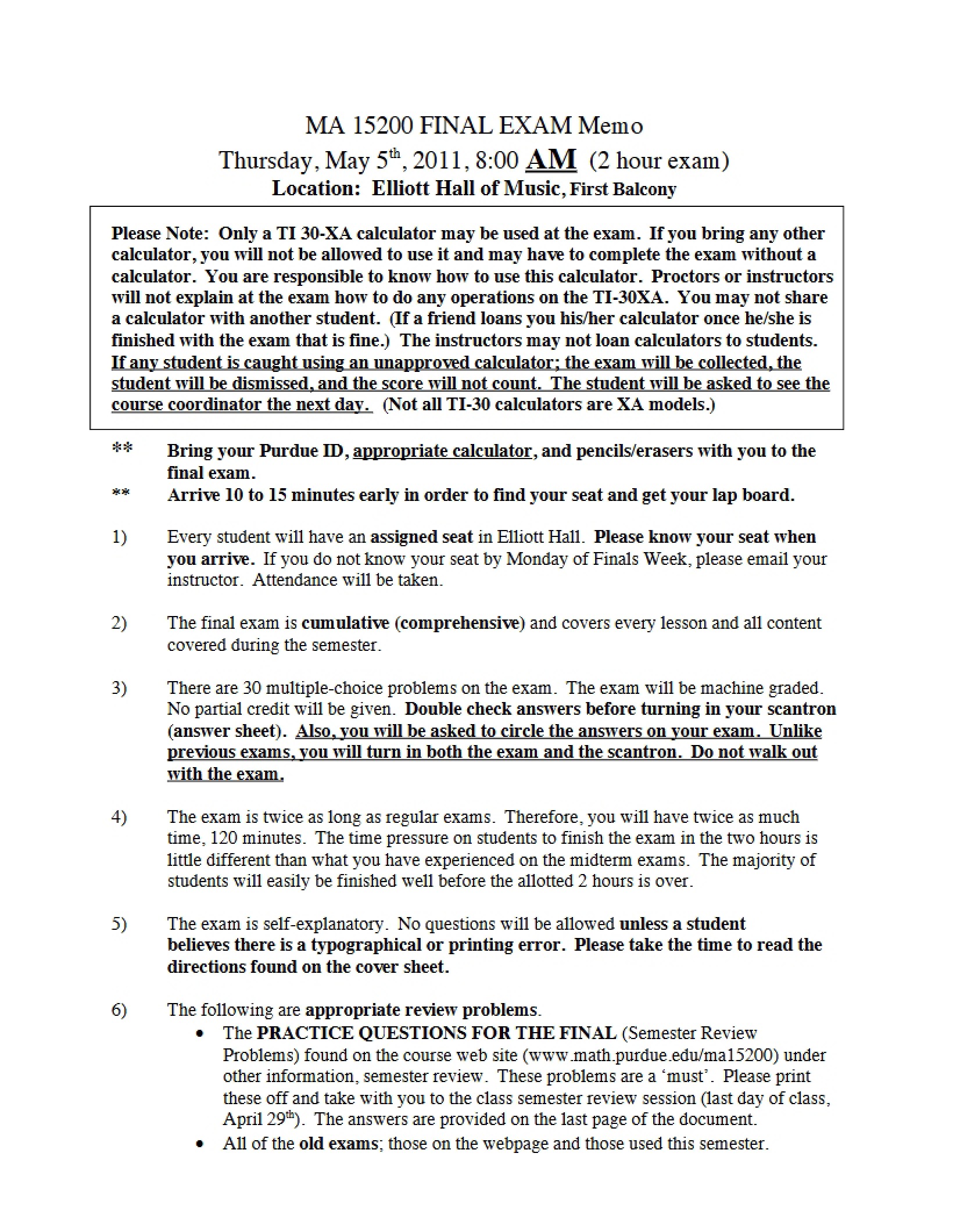 Comprehensive Final Exam