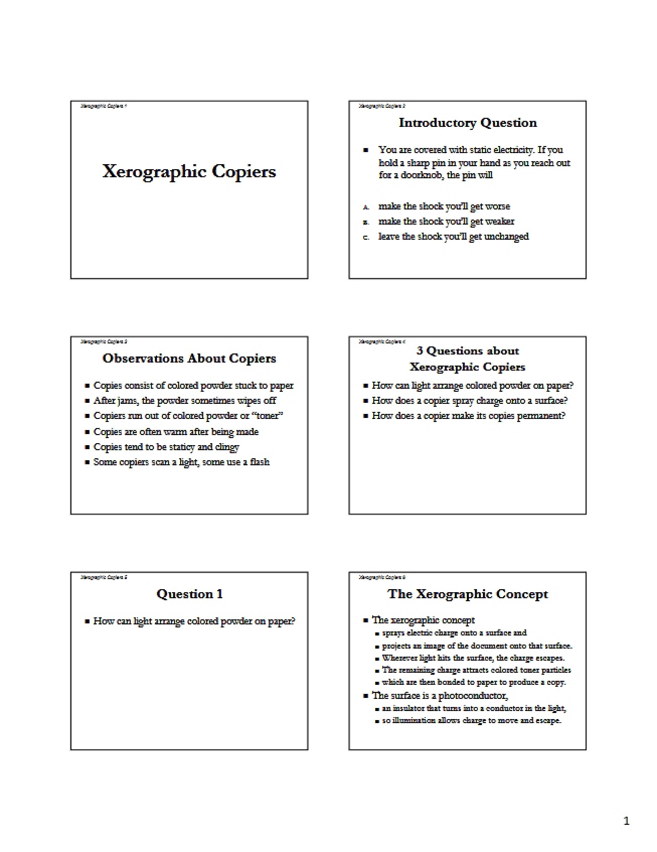 Copiers (Xerographic)