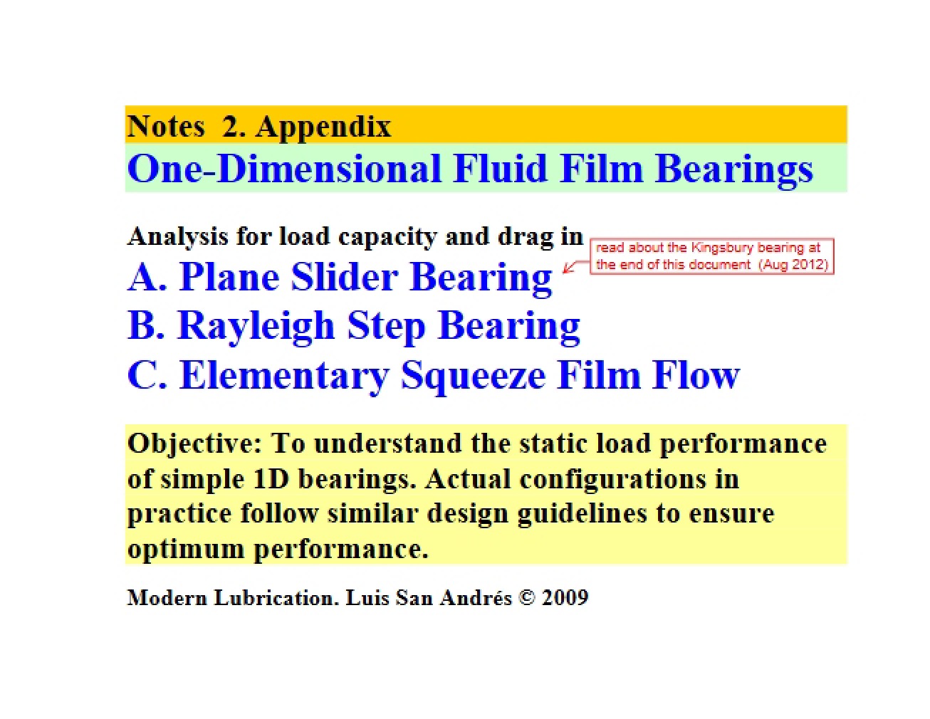 Notes 02 Applications of 1D Bearings