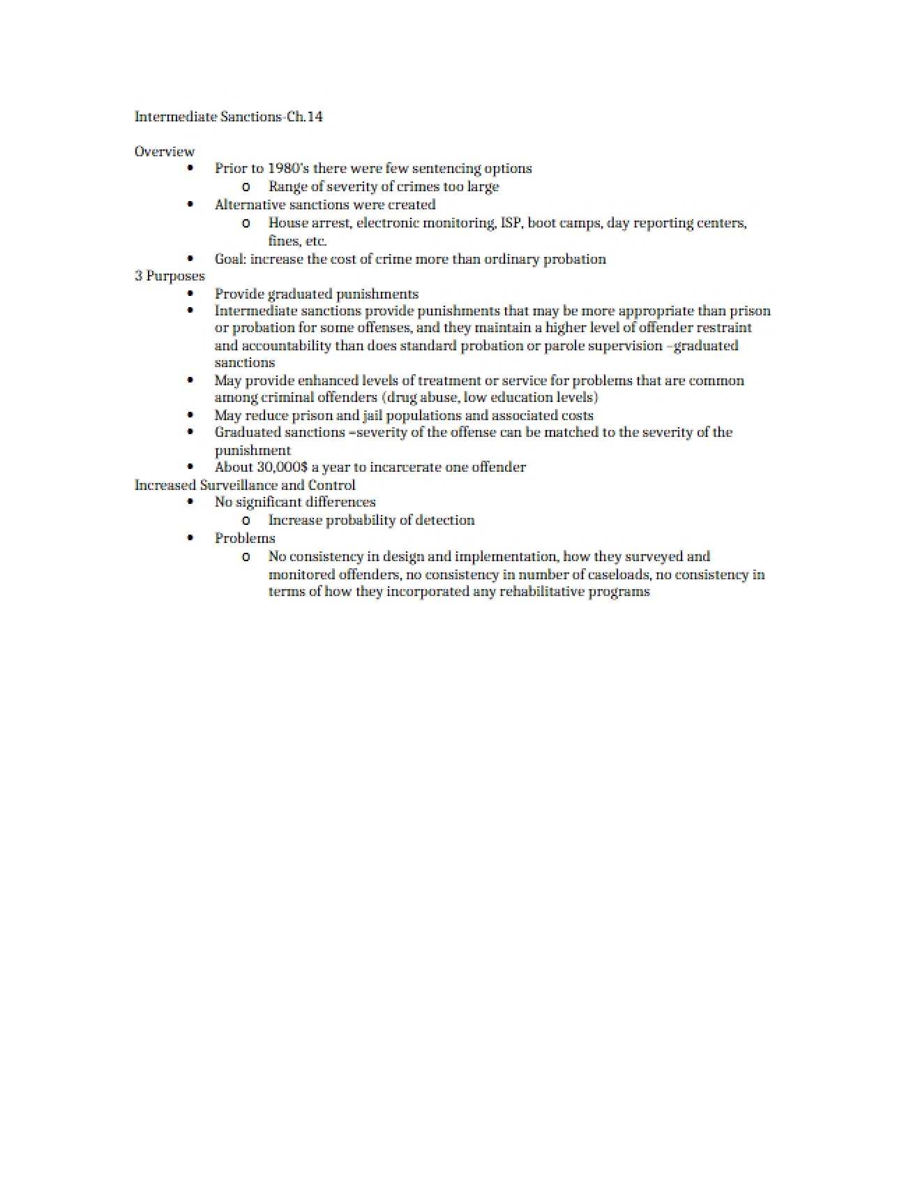 Use of Intermediate Sanctions for Offender Treatment