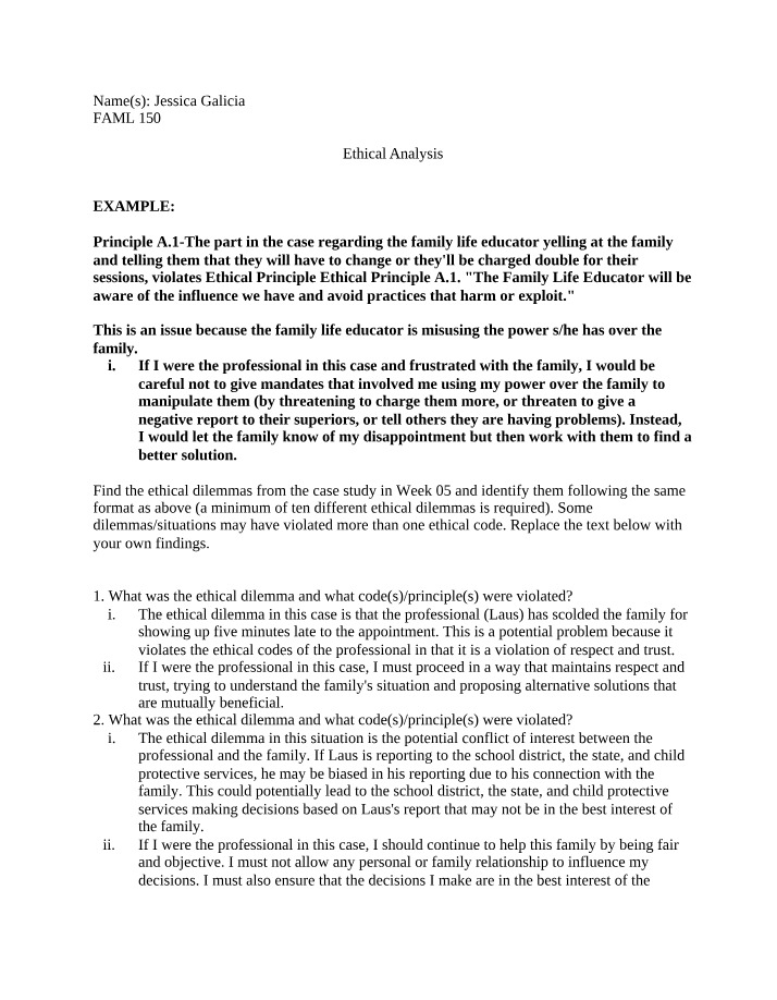 Analysis of Ethics (J)