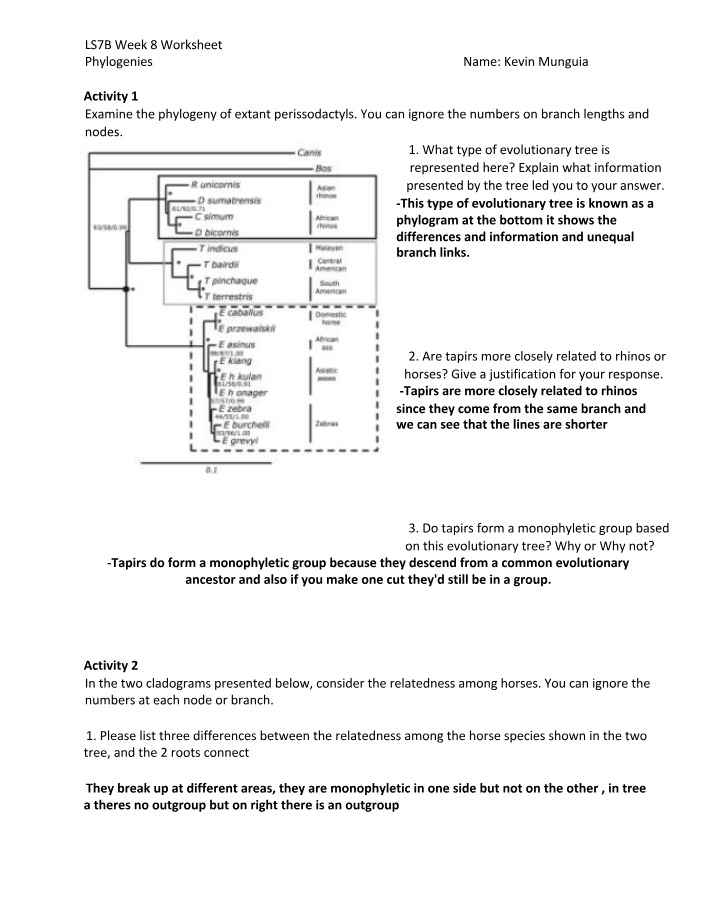 Phylogeny Worksheet for LS7B Week 8