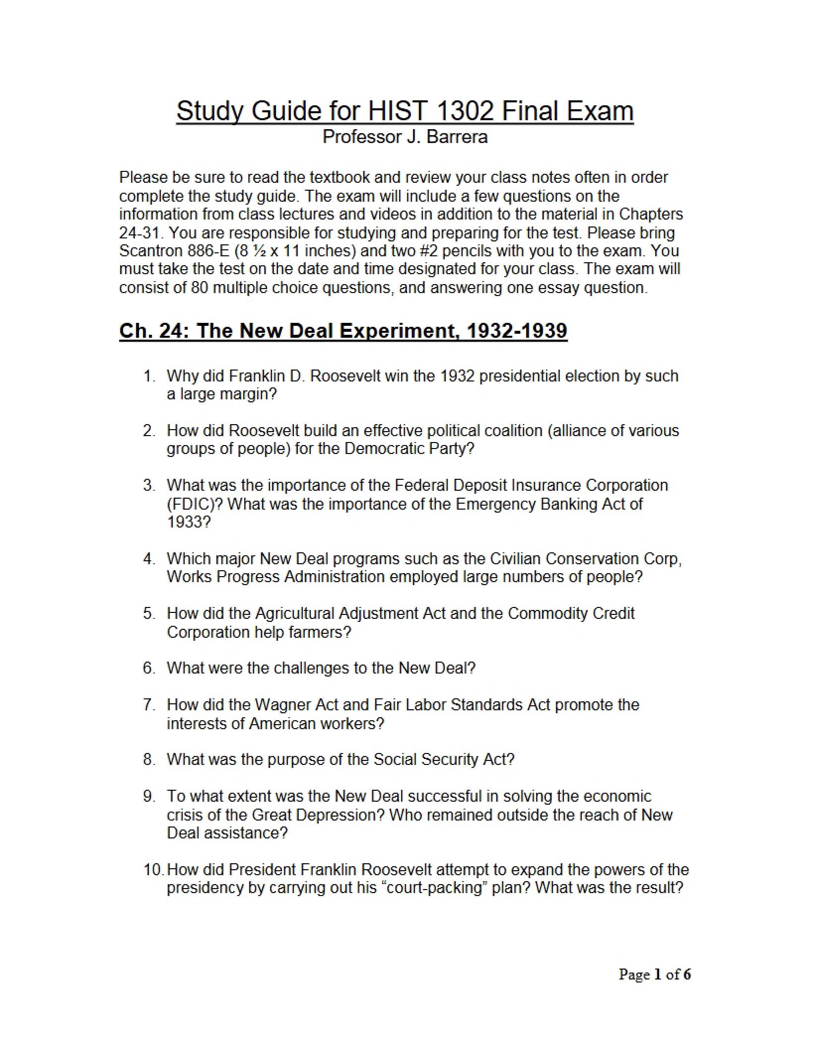 Experiment of the New Deal