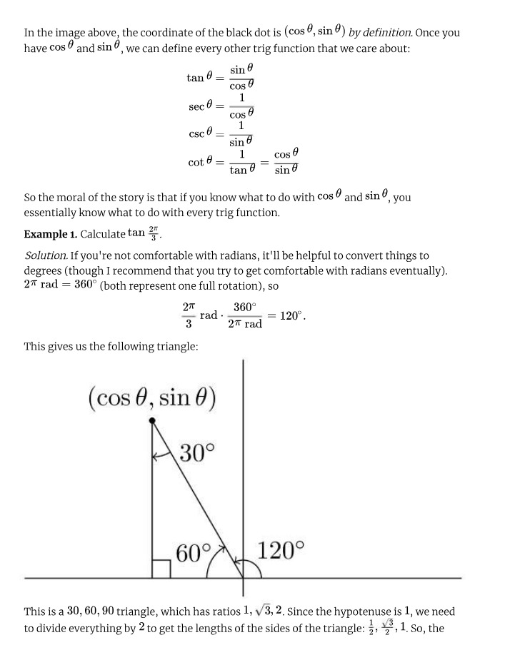 Notes on Calculus Differentiation and Trigonometry Functions