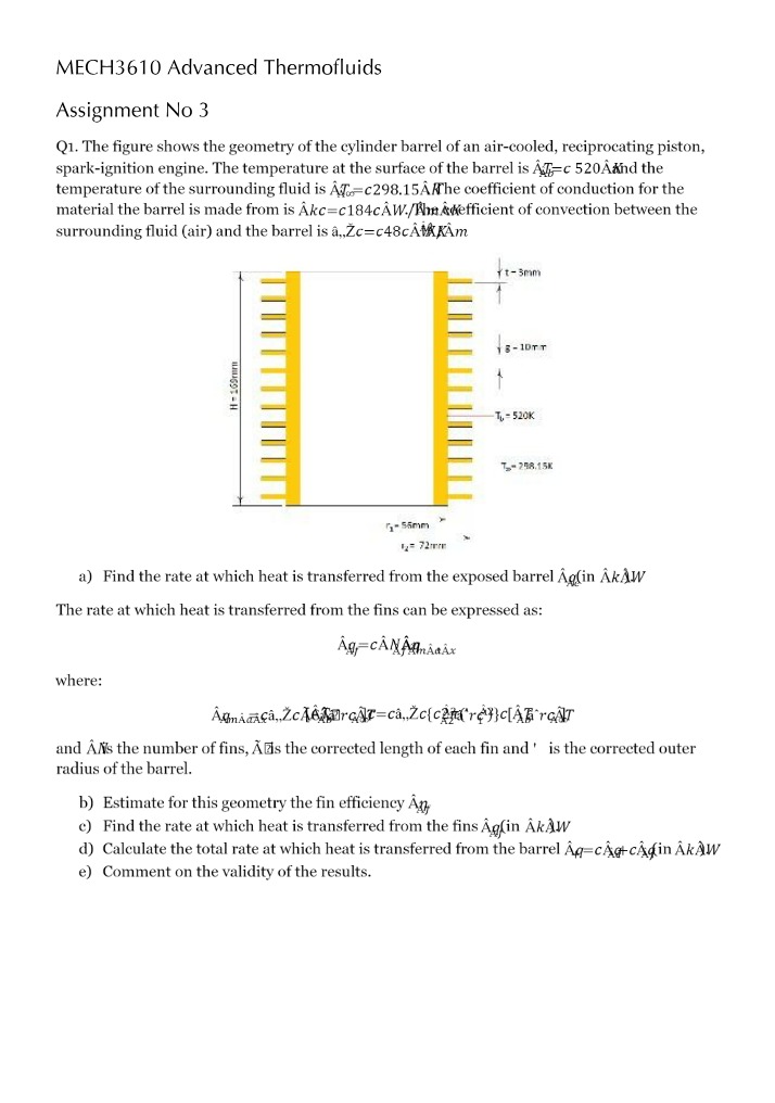 Advanced Thermofluids Assignment 3 - 2014
