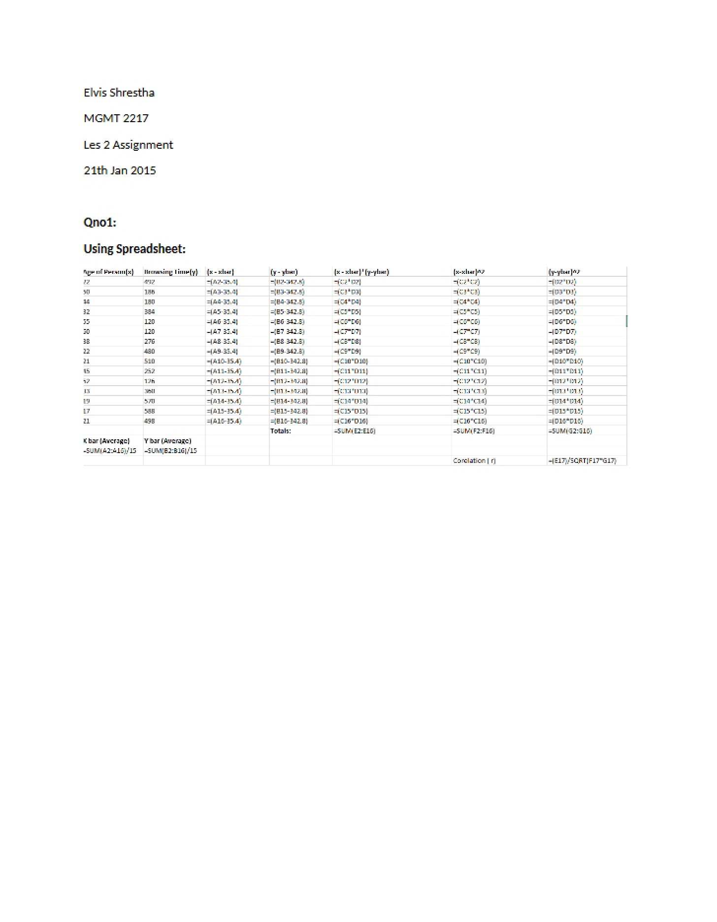 Correlation Assignment (Les2)