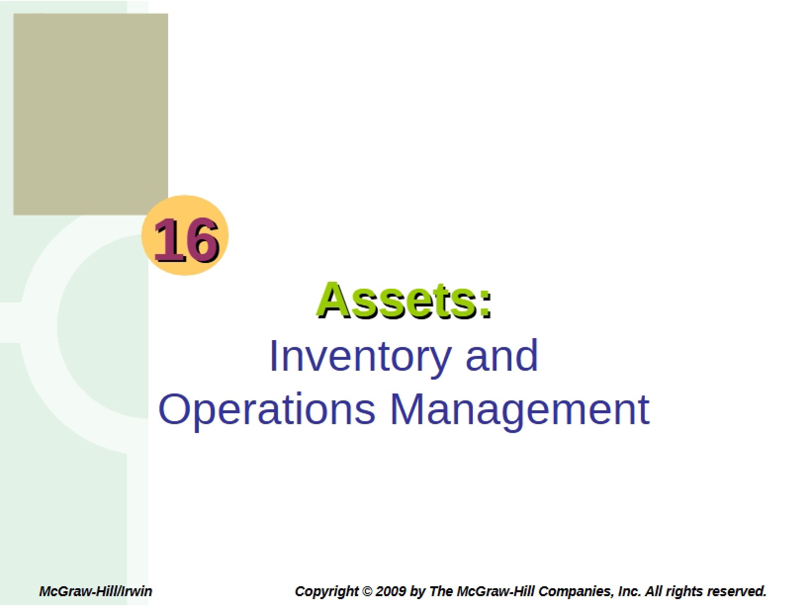 Operations Management and Assets Inventory