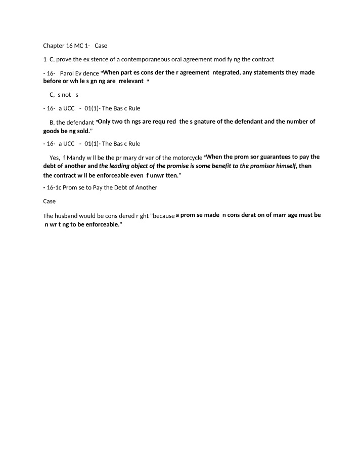 Chapter 16 Cases and MC Questions