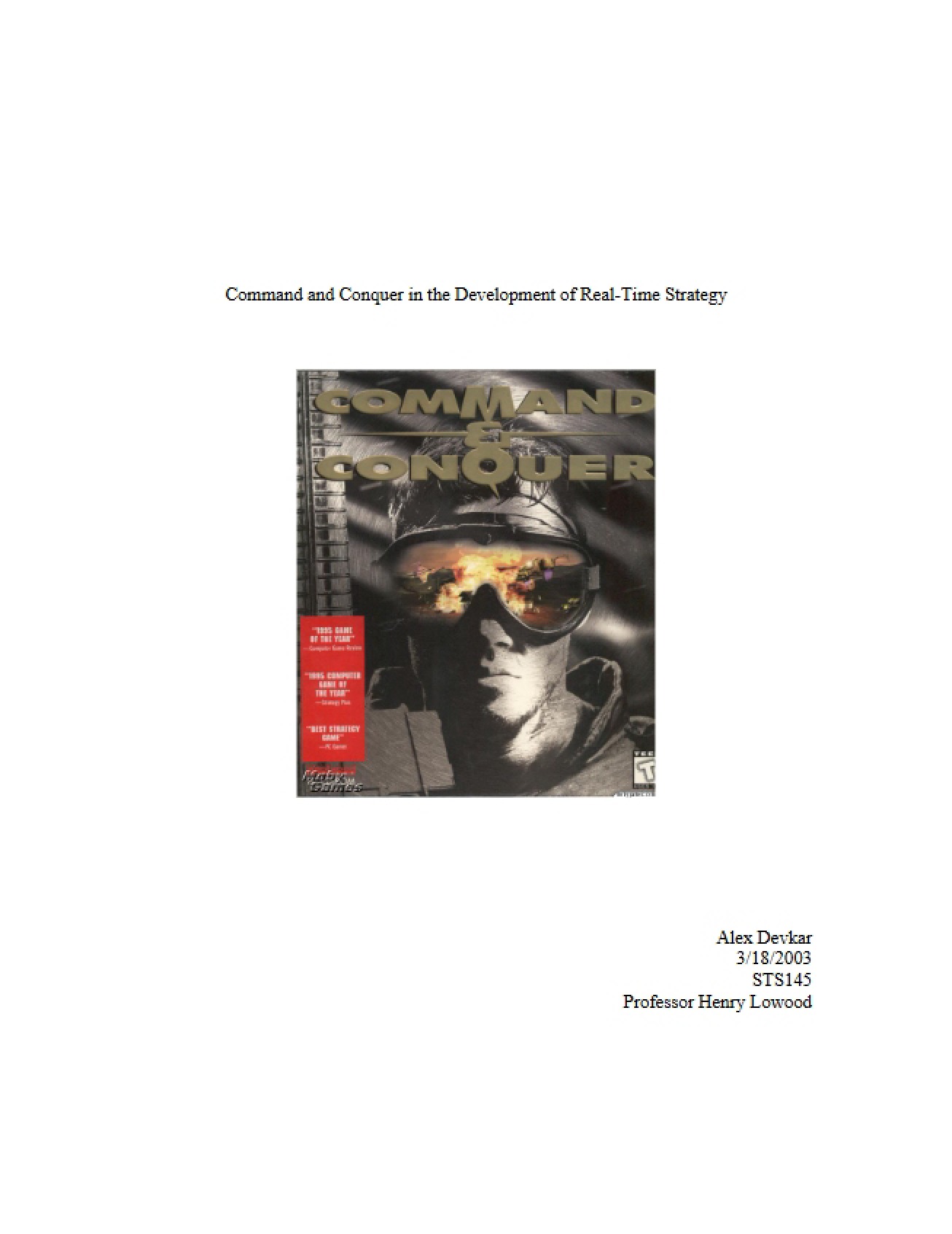 Role of Command and Conquer in Real-Time Strategy Development