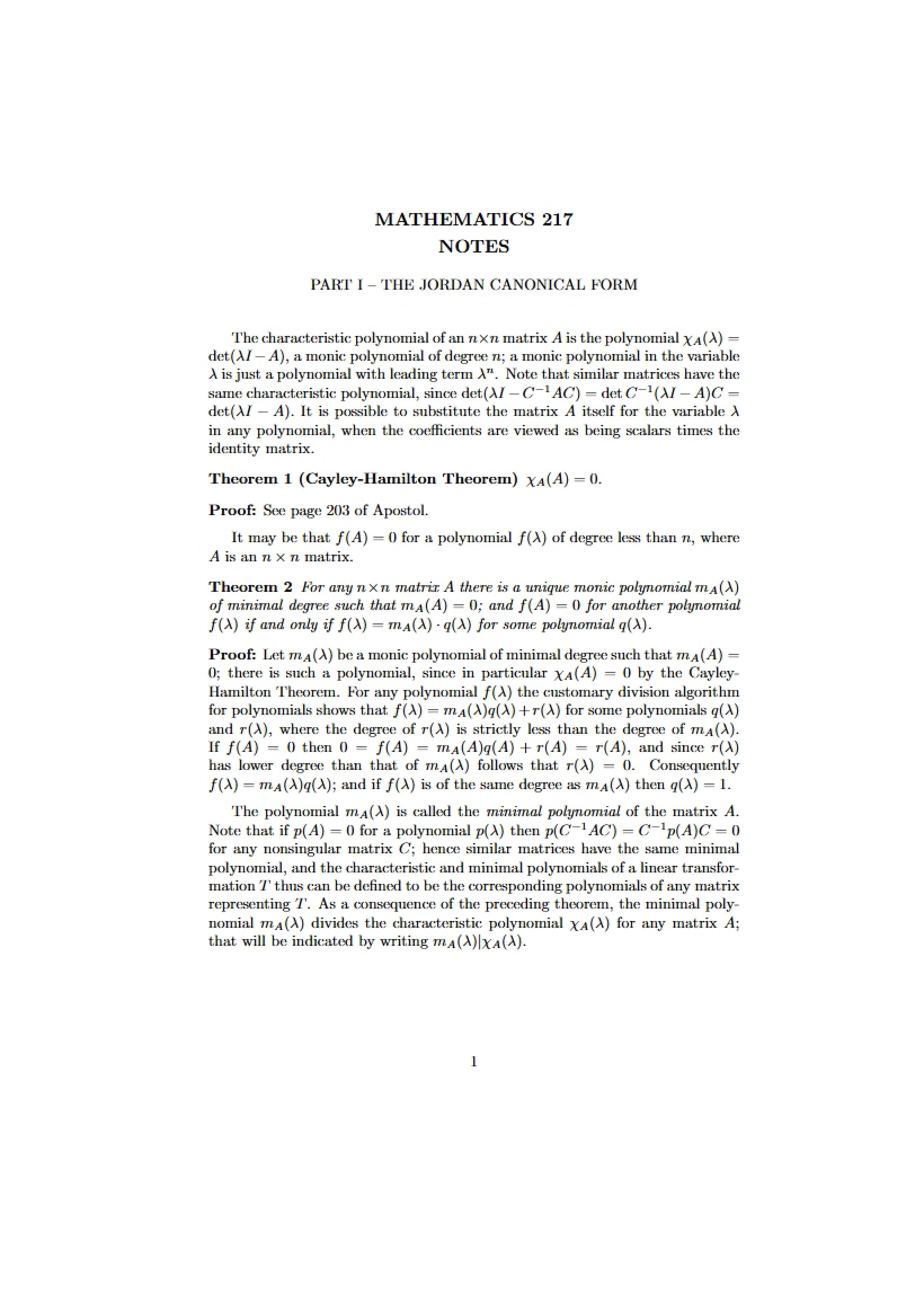 Linear Algebra Notes
