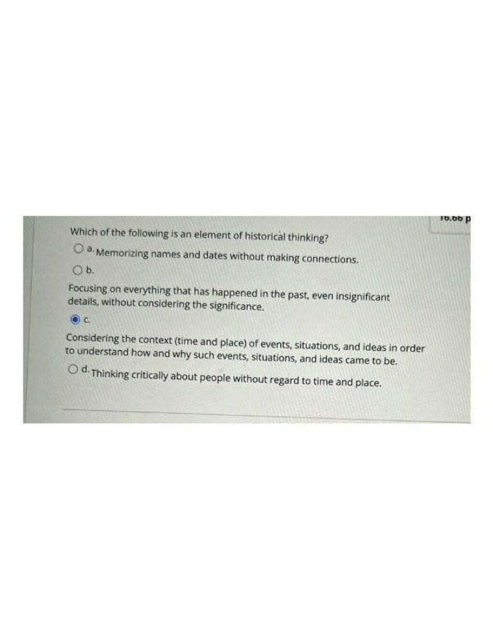Developing Historical Thinking - Contextual Understanding