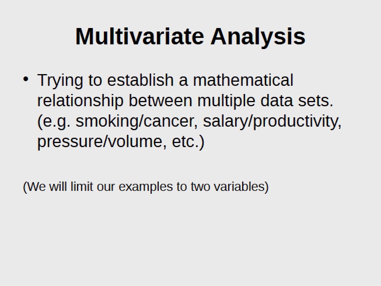 Analysis of Multivariate Data