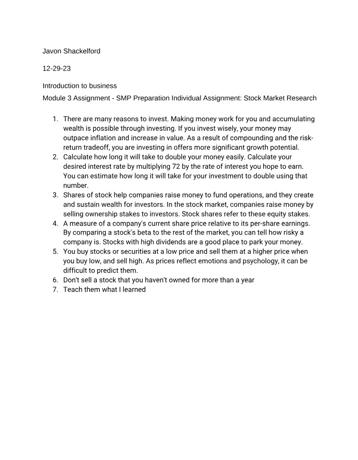 Module 3 Assignment - Stock Index Research