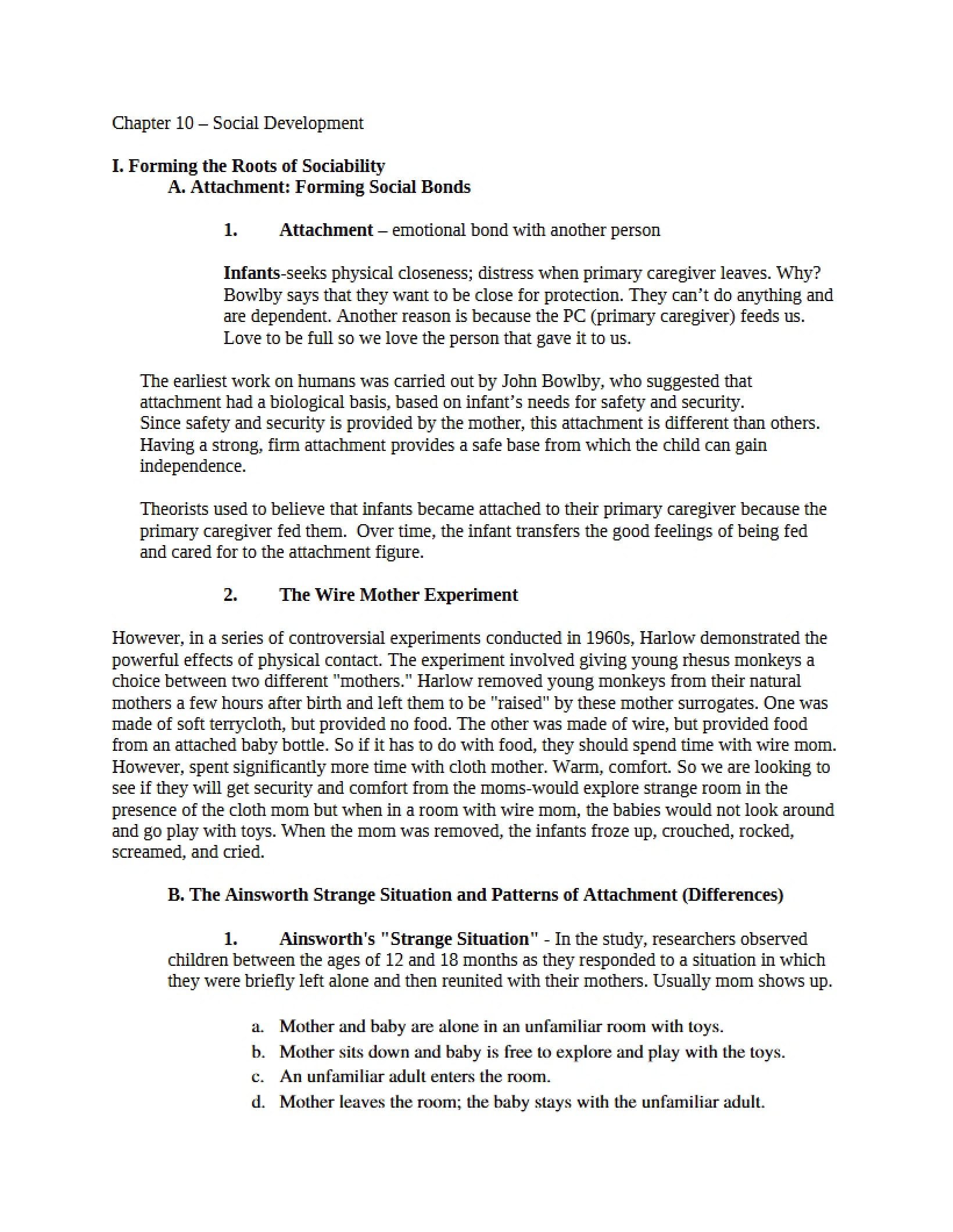 Social Development - Chapter 10