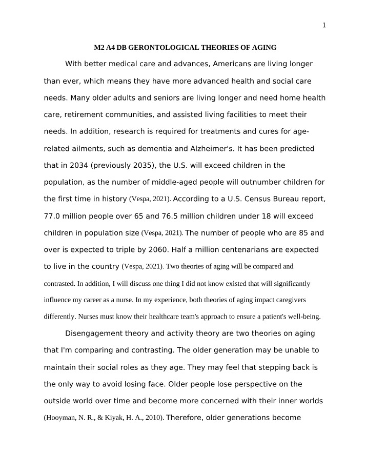 Gerontological Aging Theories - Disengagement vs Activity
