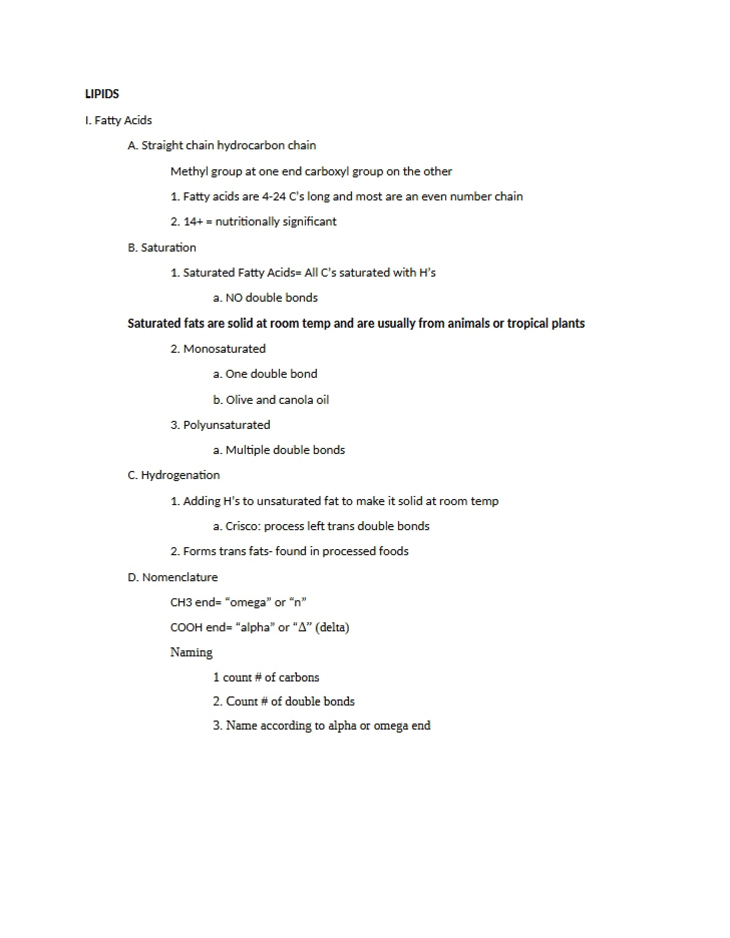 Overview of Biological Fats