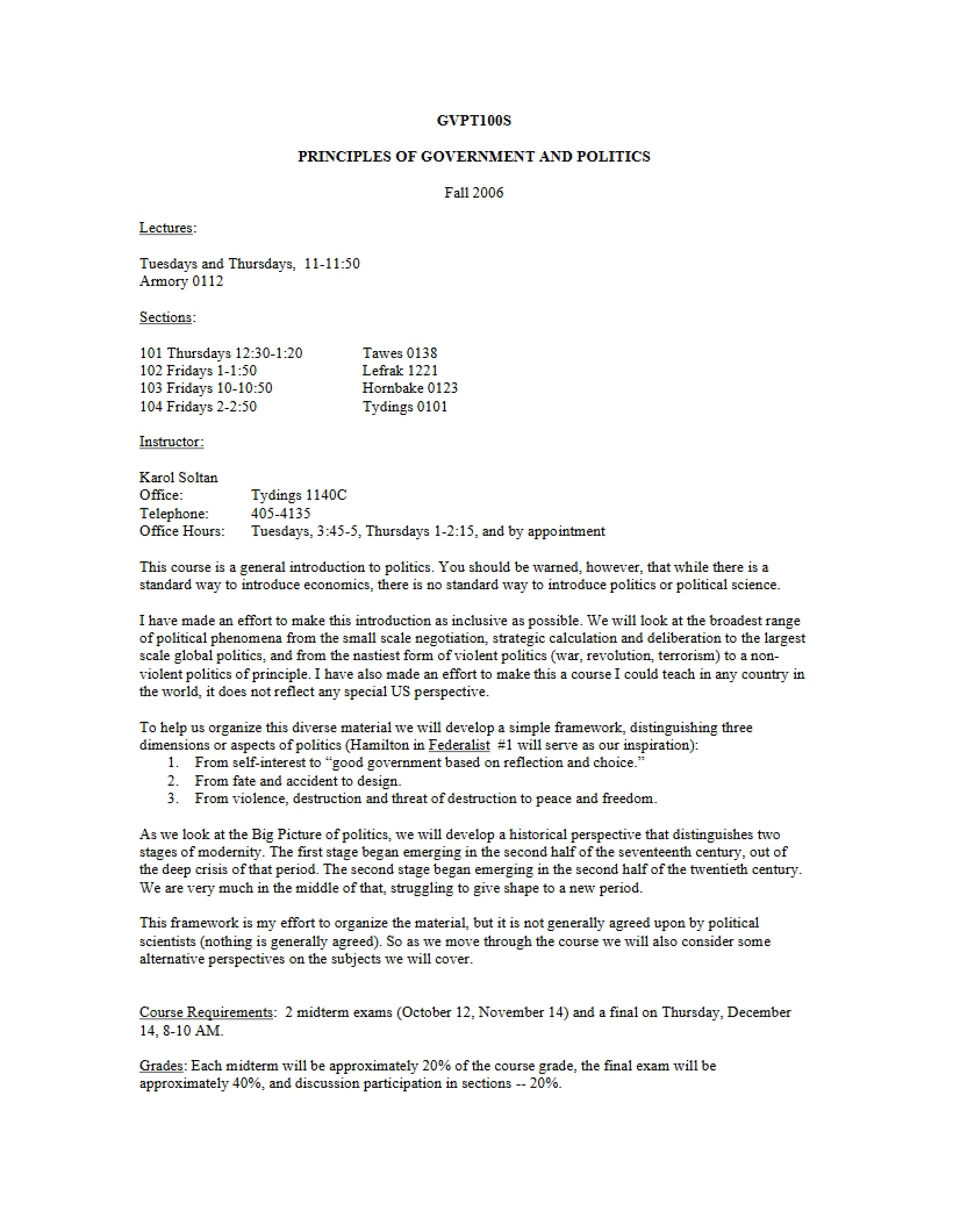 Course Syllabus