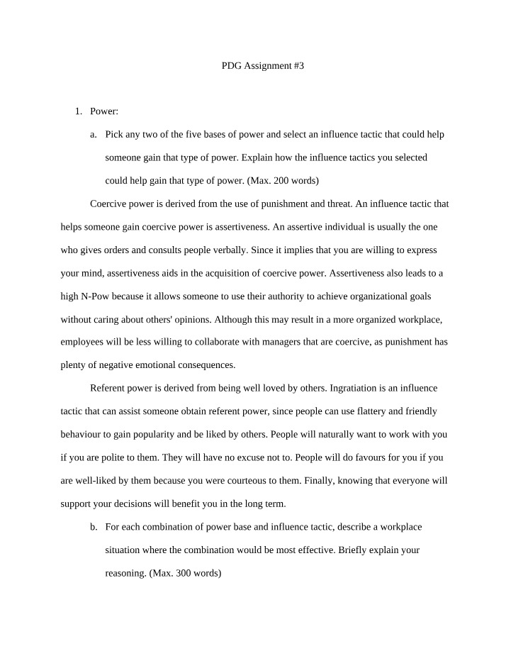 Workplace Power Bases and Influence Tactics