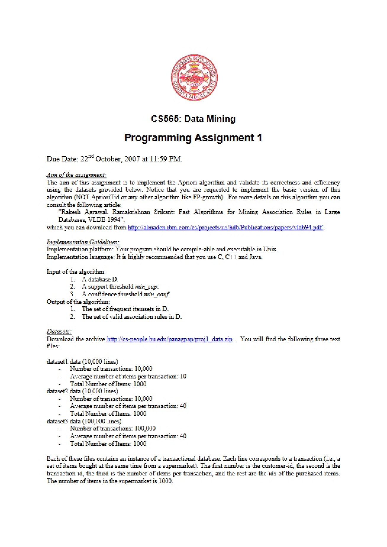 First Programming Assignment for Advanced Java