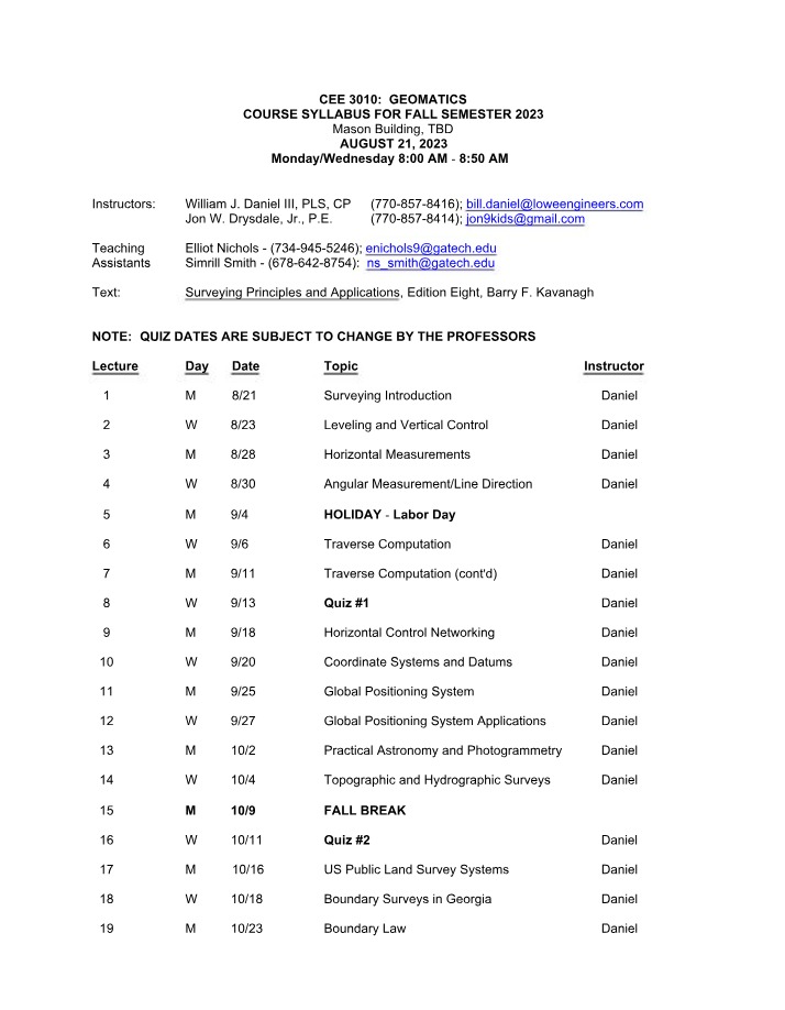 CEE 3010 Syllabus