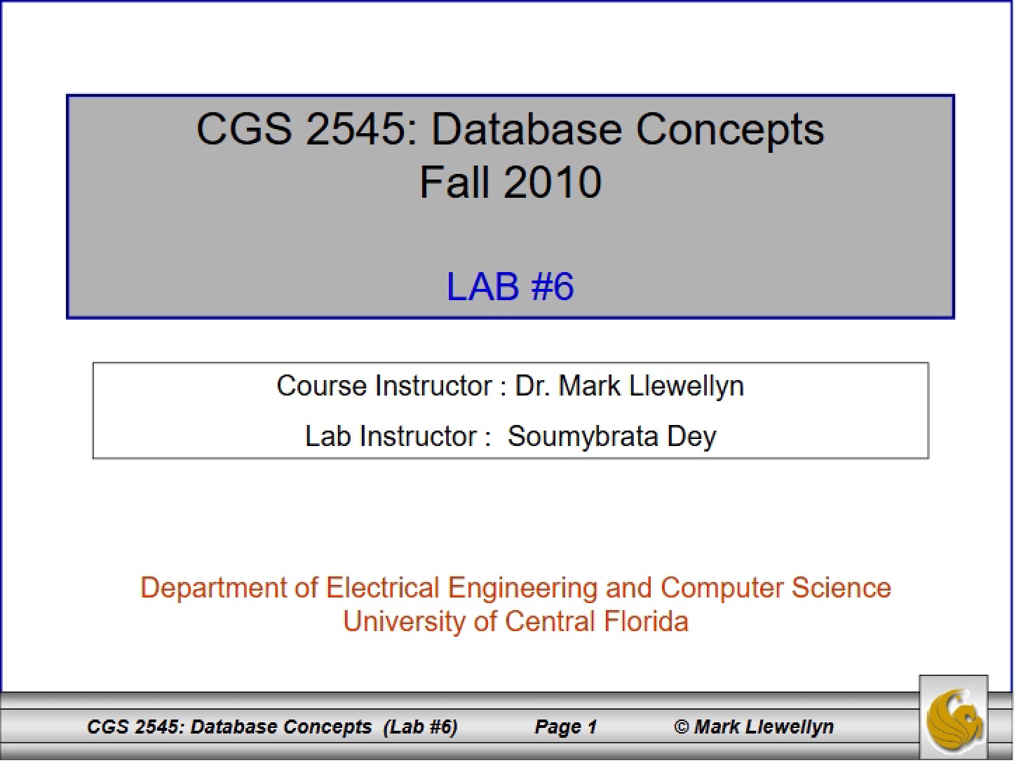 Lab for CGS 2545