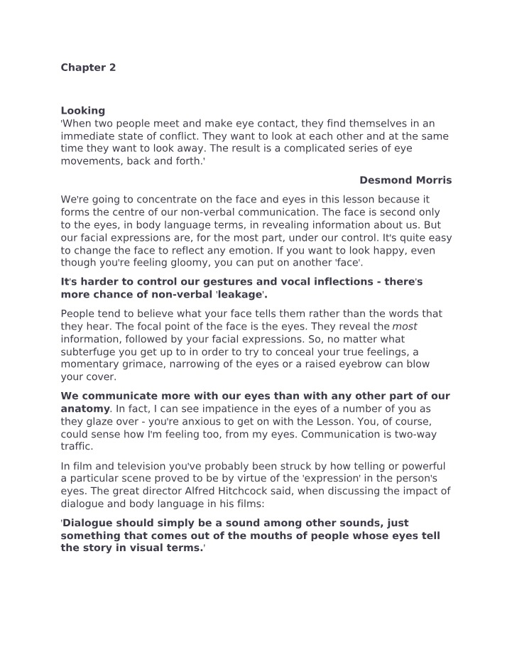 Looking - Chapter 2 Notes