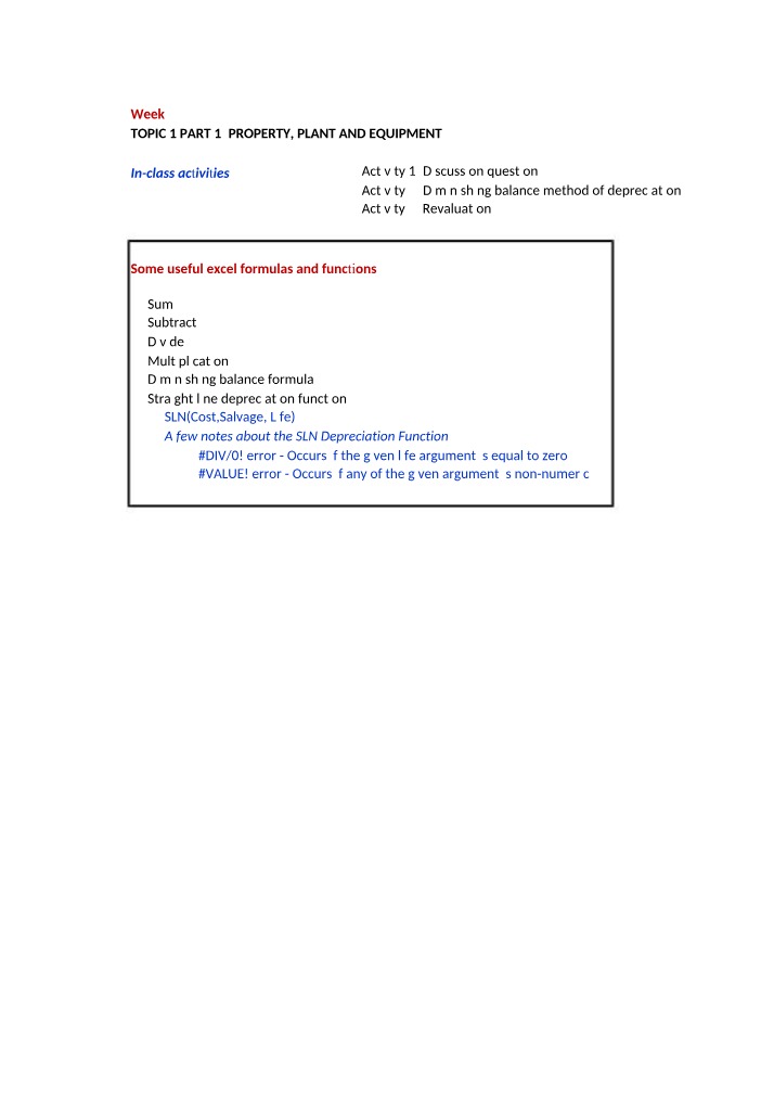 Overview of Property, Plant and Equipment - Accounting