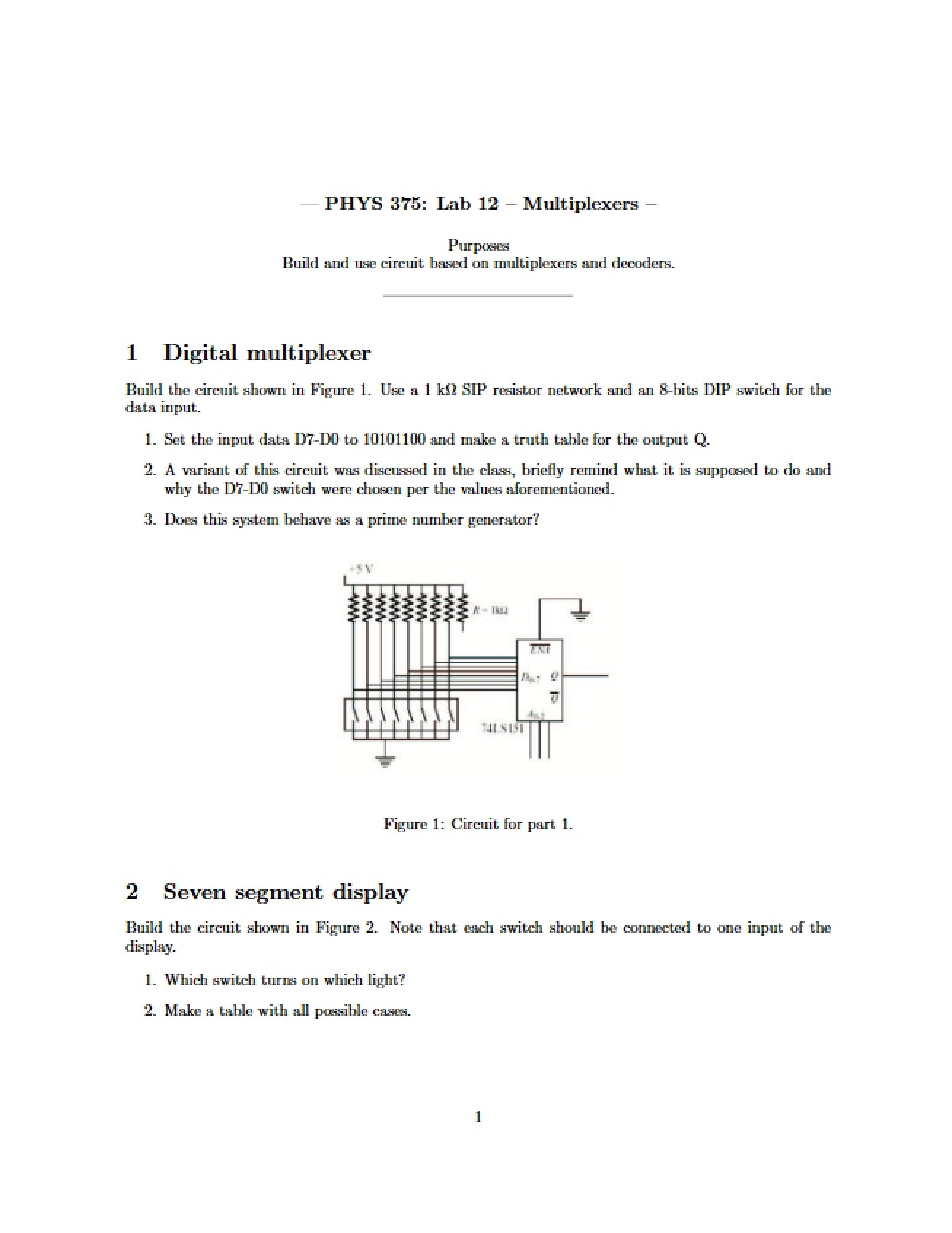 Multiplexer Circuits