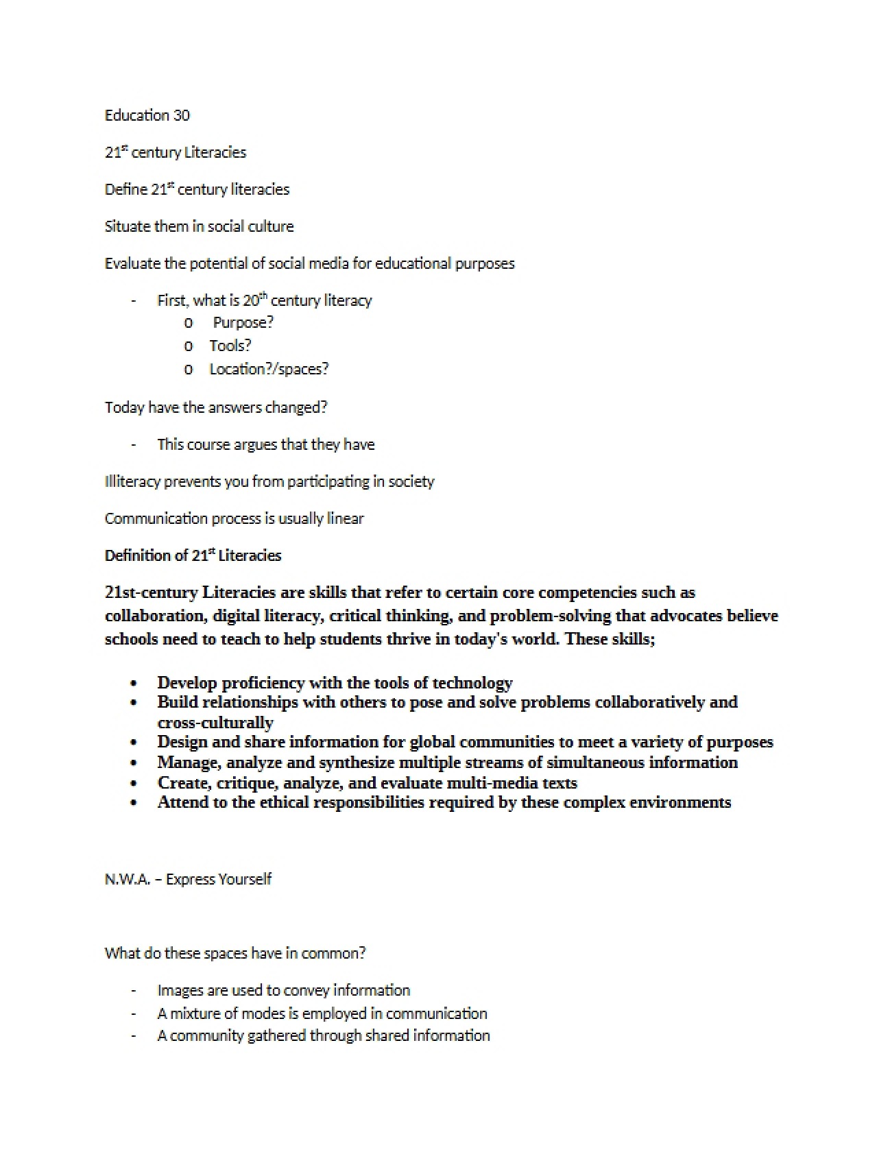 Literacies of the 21st Century