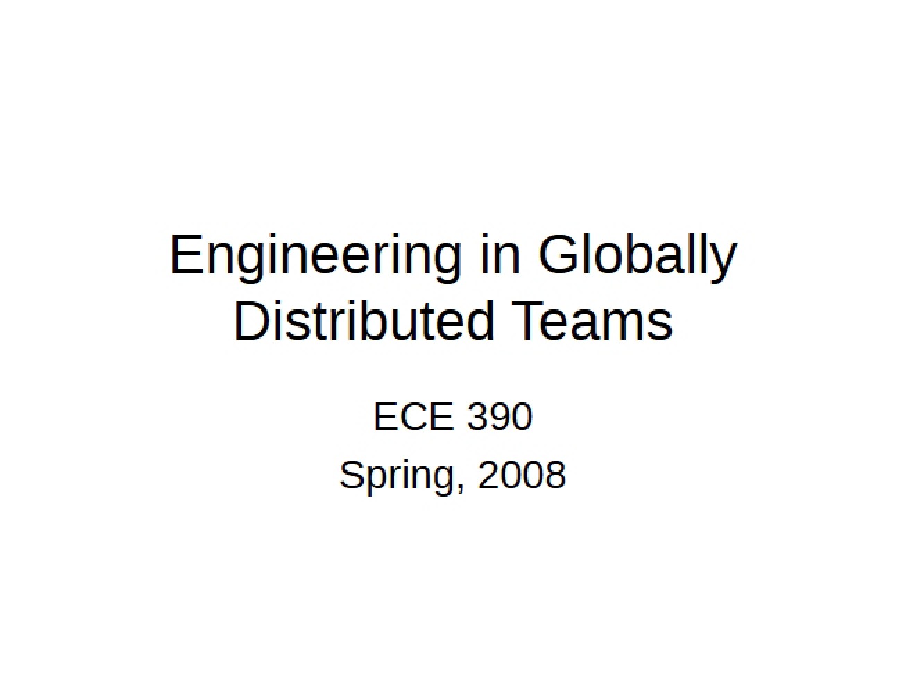 Global Teams in Engineering