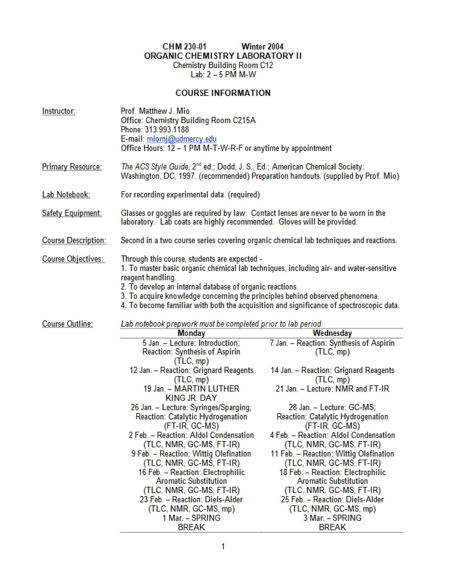 Course Schedule