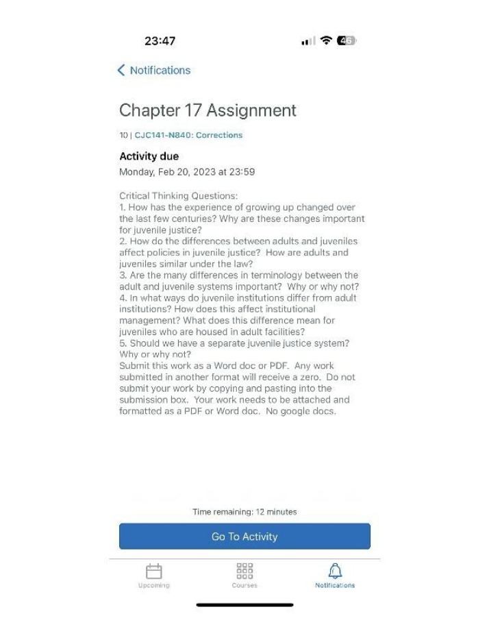 CJC141 - Chapter 17 Assignment