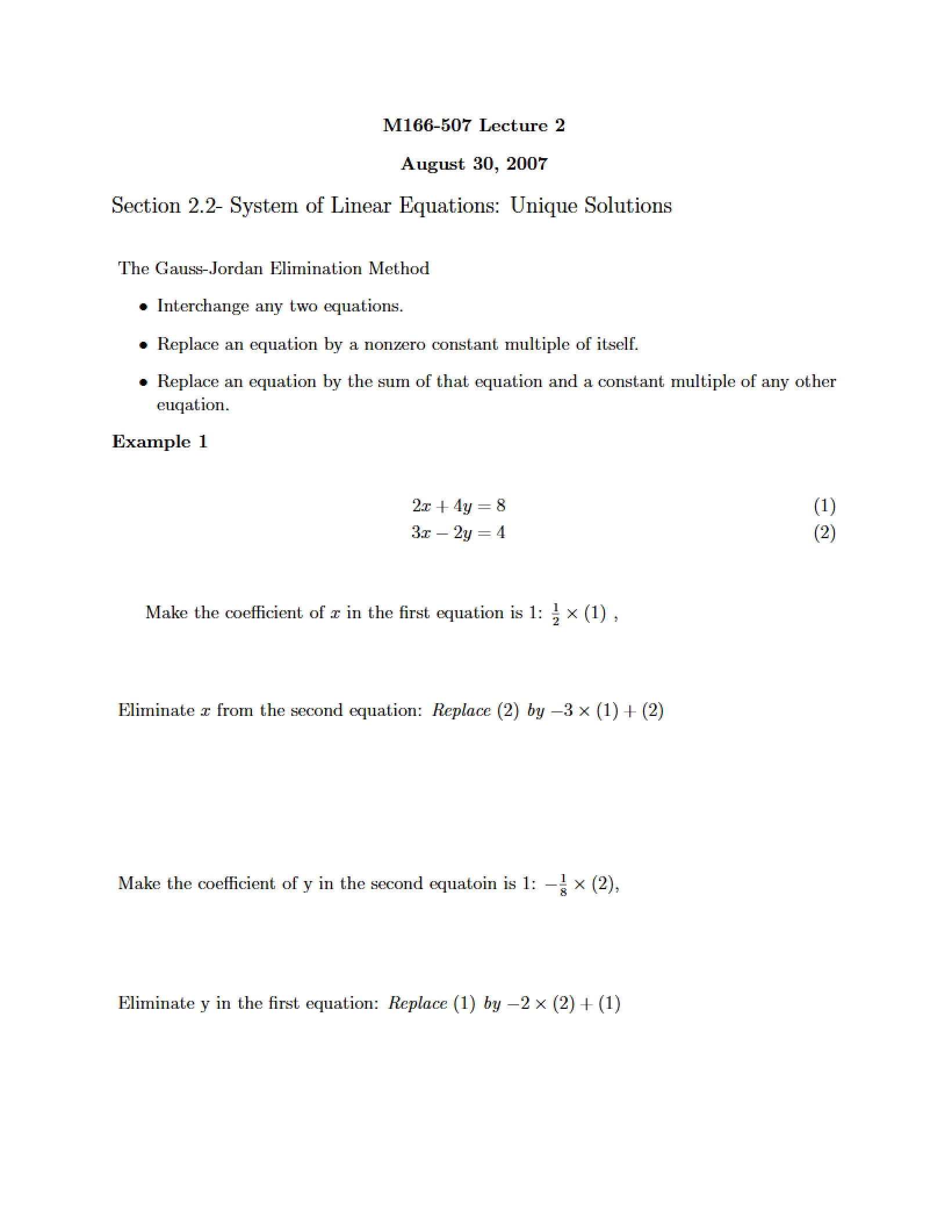 Lecture Note