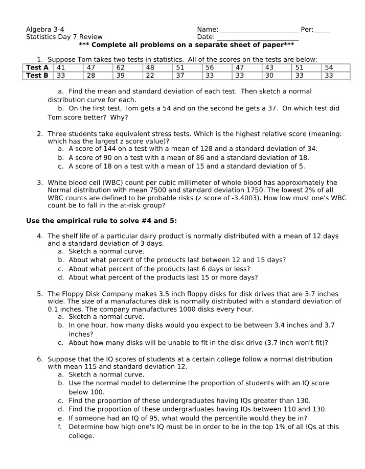 MATH30000 - Day 7 Review