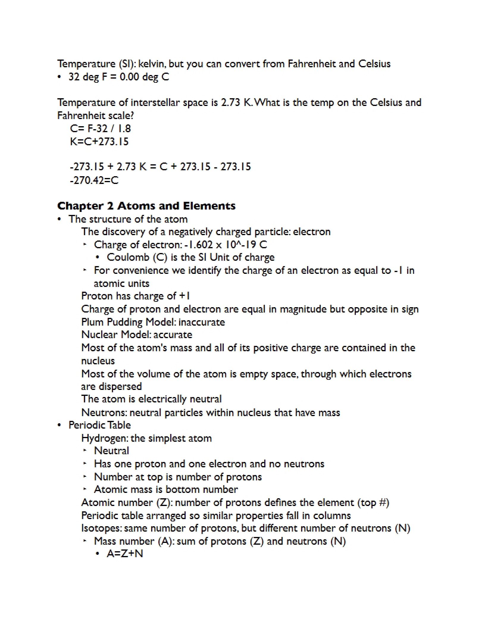 Elemental Properties and Atomic Science