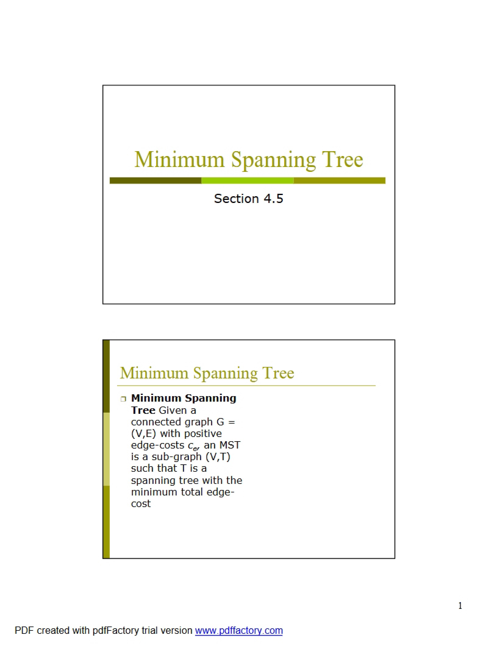Spanning Tree Minimum