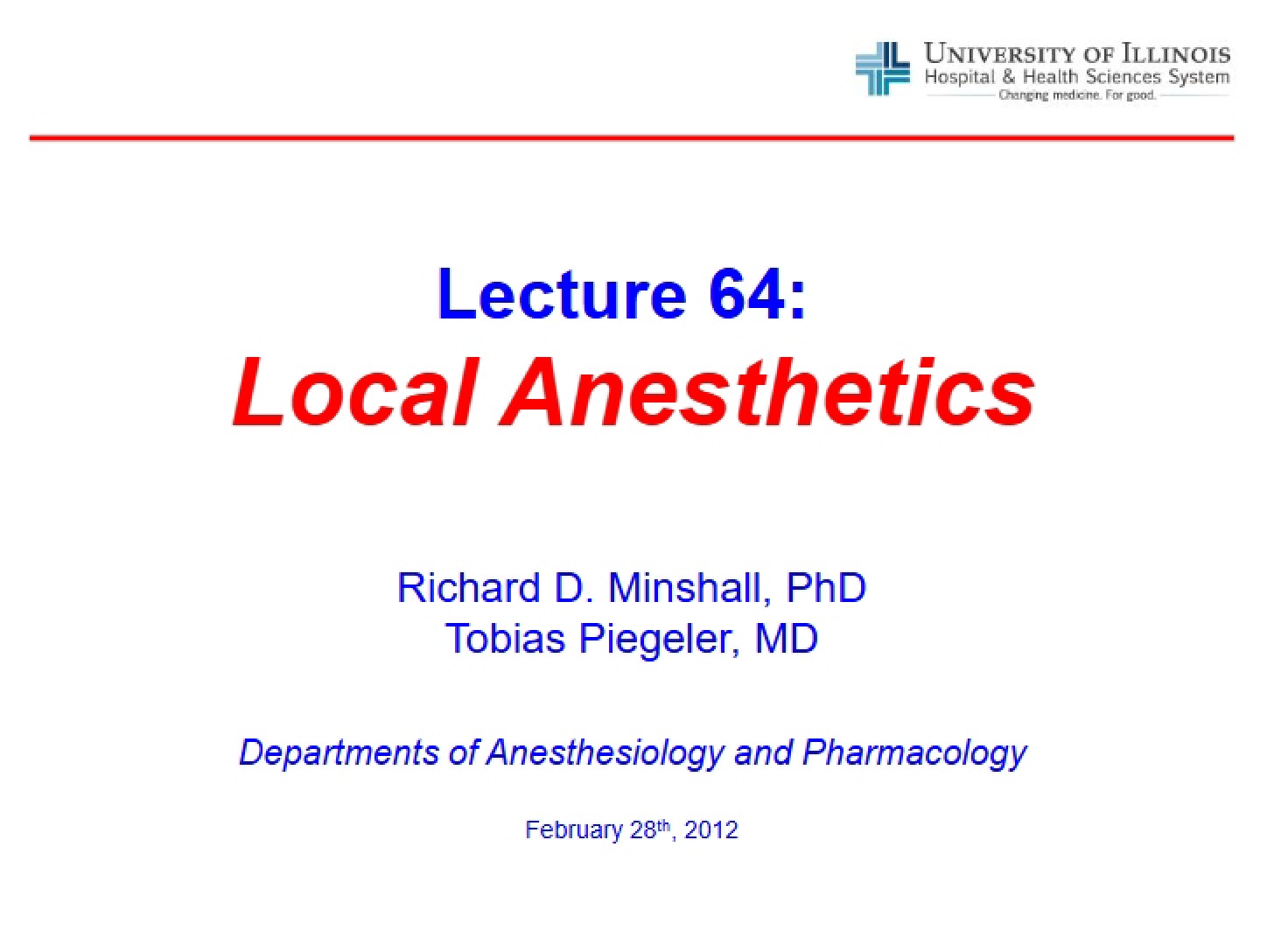 Basic Lecture on Local Anesthesia