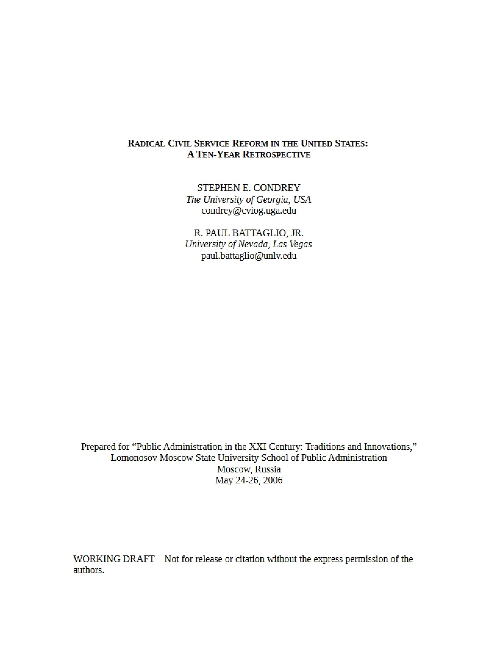 GA Radical Civil Service Reform