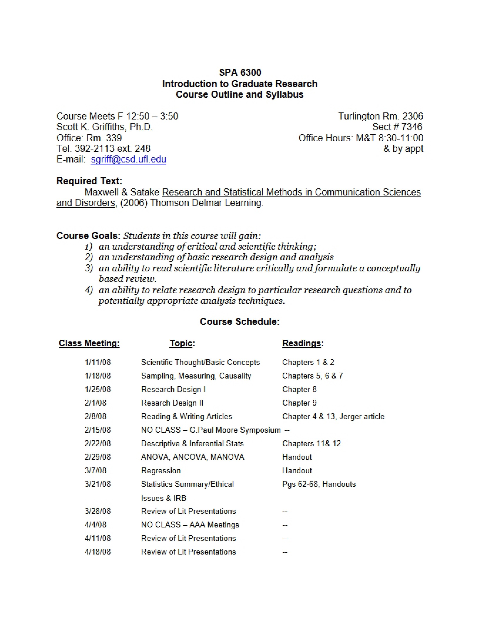 Syllabus for SPA 6300