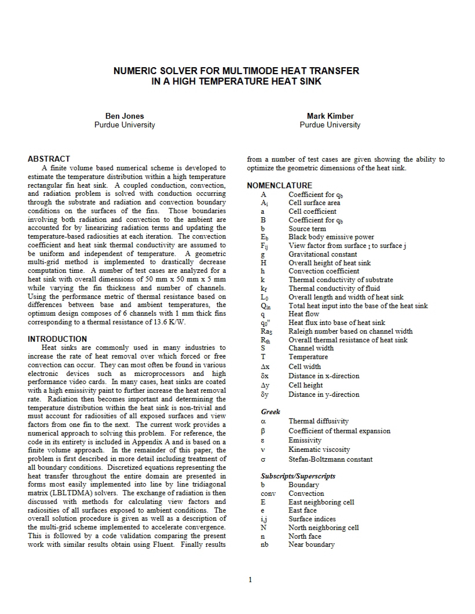 Multimode Heat Transfer Numeric Solver