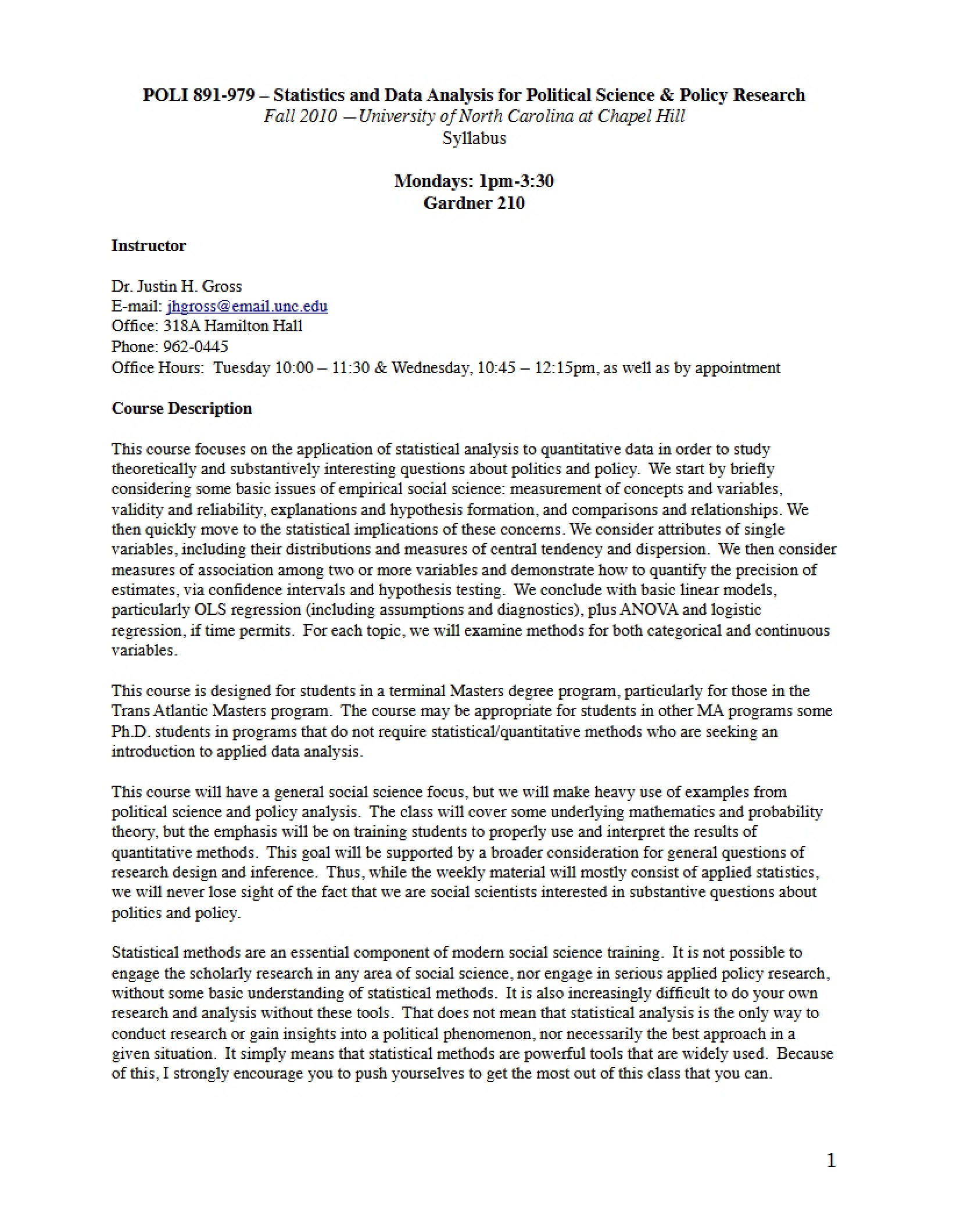 Outline for Poli 891