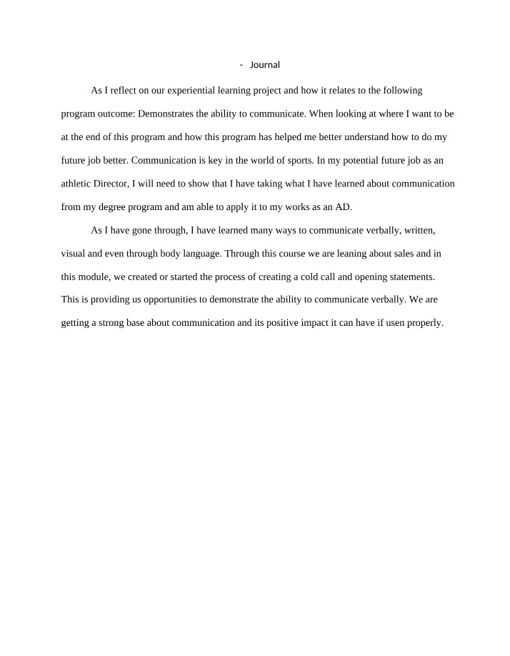 Journal for 3-2