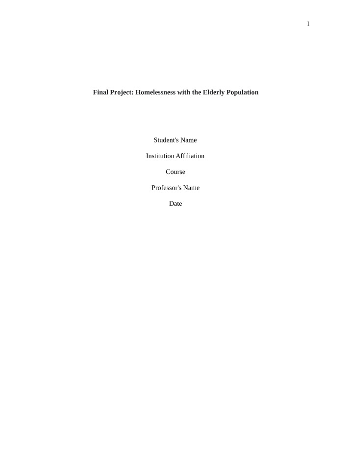 Homelessness in the Elderly - Causes, Impacts, and Solutions