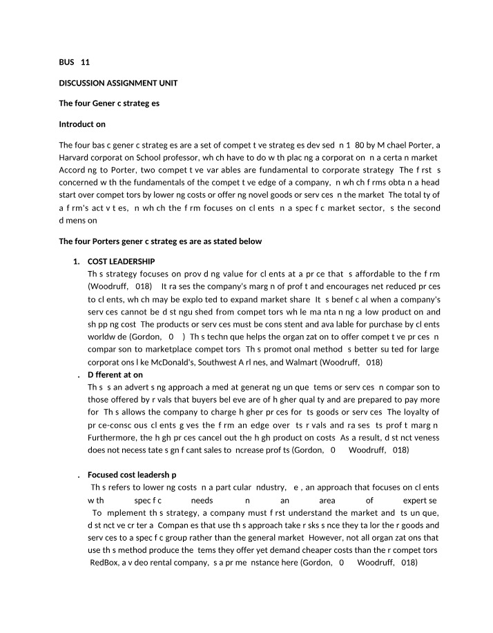 BUS 5117 Unit 5 Discussion Assignment