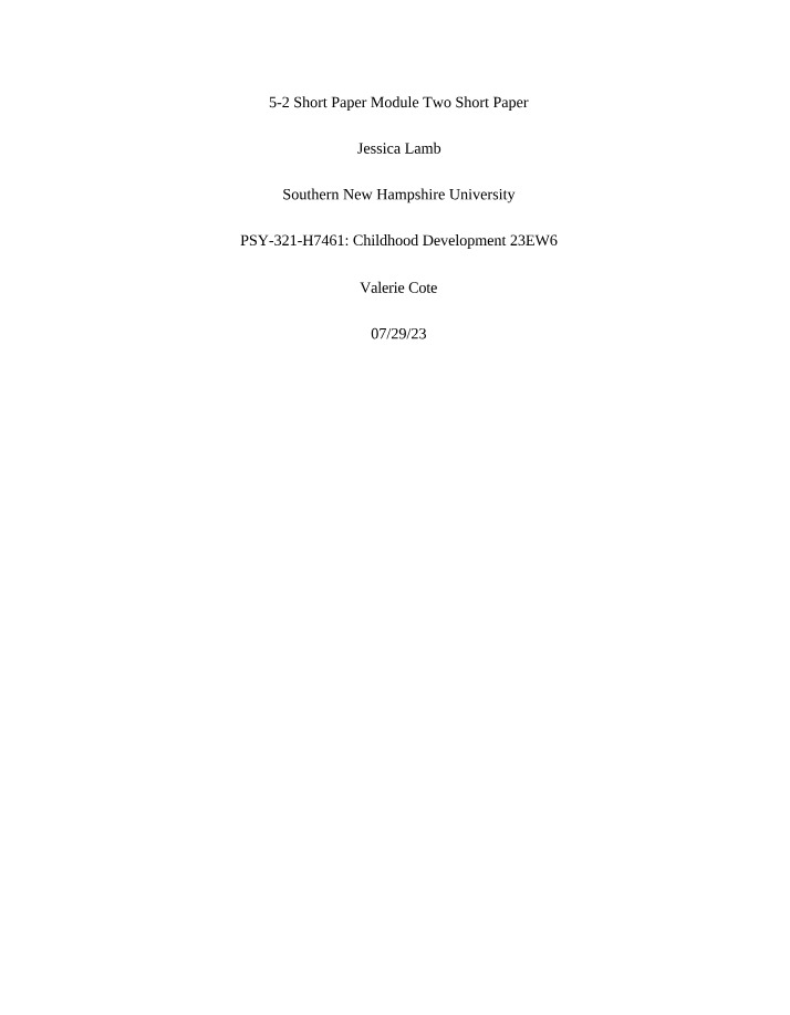 5-2 Short Paper - Module Two