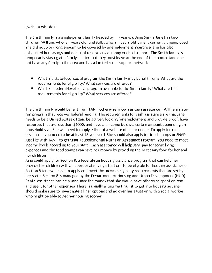 SWRK210 Week 5 Discussion Question 1