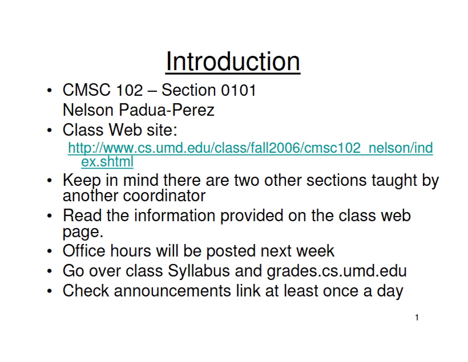 Intro to Course