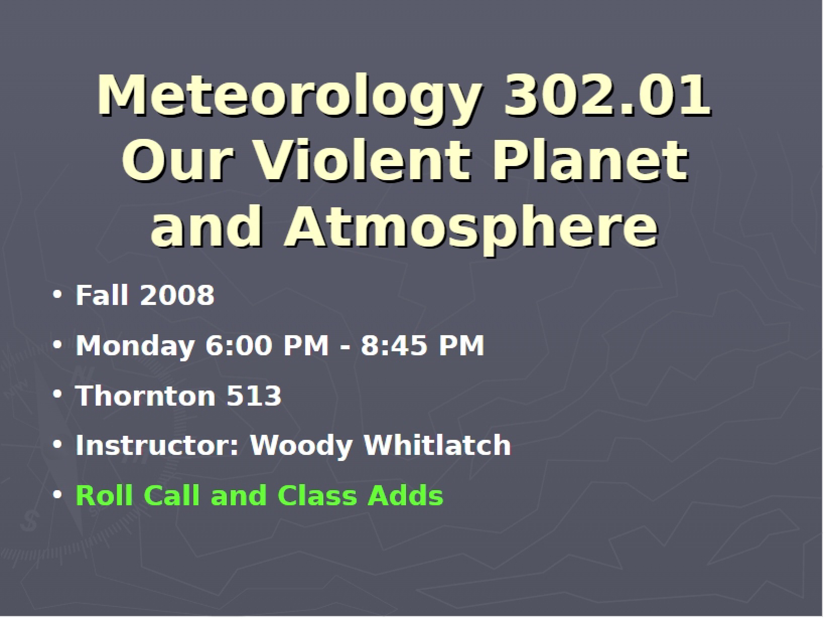 Extreme Weather Lecture Notes 3