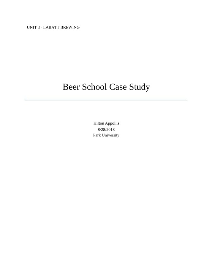 Case Study - Beer School